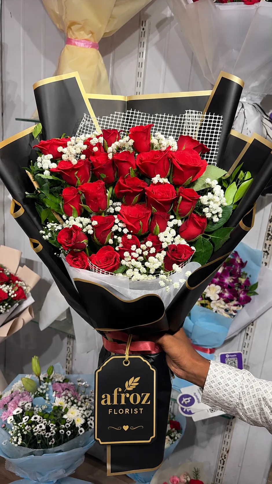 25 red rose fansy bouqet